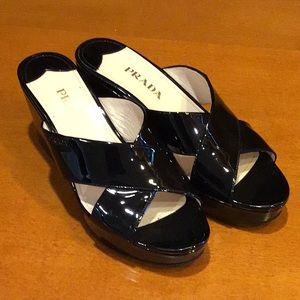 Prada Crisscross Wedges